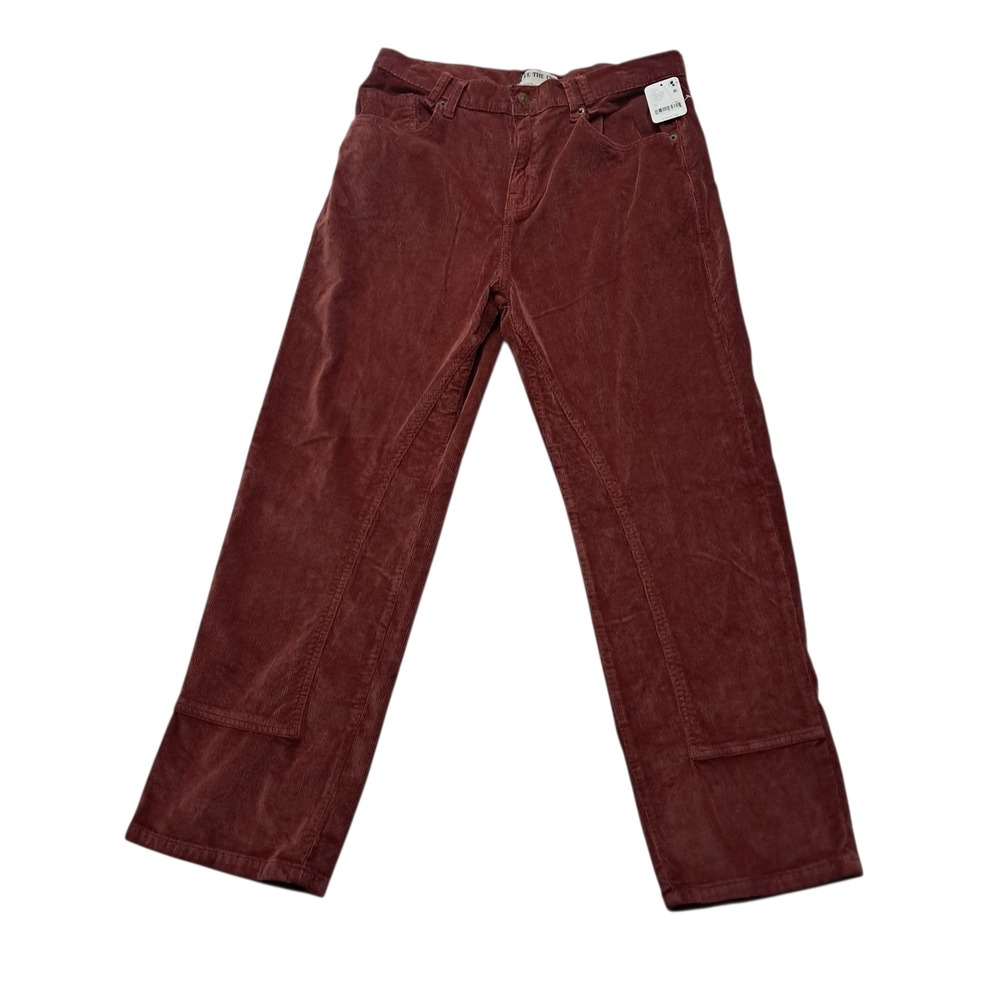 Free People Corduroy Trousers in Burgundy